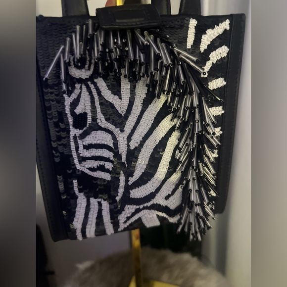 Kate Spade Manhattan Zebra Embellished Mini Tote or Crossbody - Picture 9 of 16